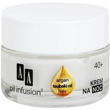AA Cosmetics Oil Infusion2 Argan Tsubaki 40+ regenerační noční krém s protivráskovým účinkem  50 ml