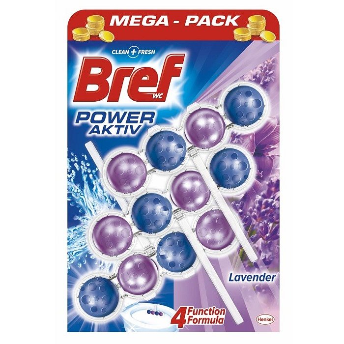 Bref Power Aktiv WC blok, Lavender  3 x 50 g