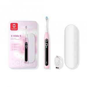 Oclean X Kids set sonický kartáček růžový