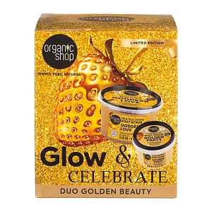 Organic Shop Glow&Celebrate Zlatý dárkový set 250 ml + 100 ml