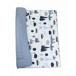 Bomimi HRACÍ deka 120x120, bavlna, oboustranná autíčka, modrá