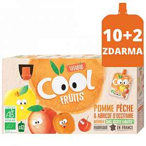 Vitabio Ovocné BIO kapsičky Cool Fruits jablko, broskev, meruňka a acerola 12x90g