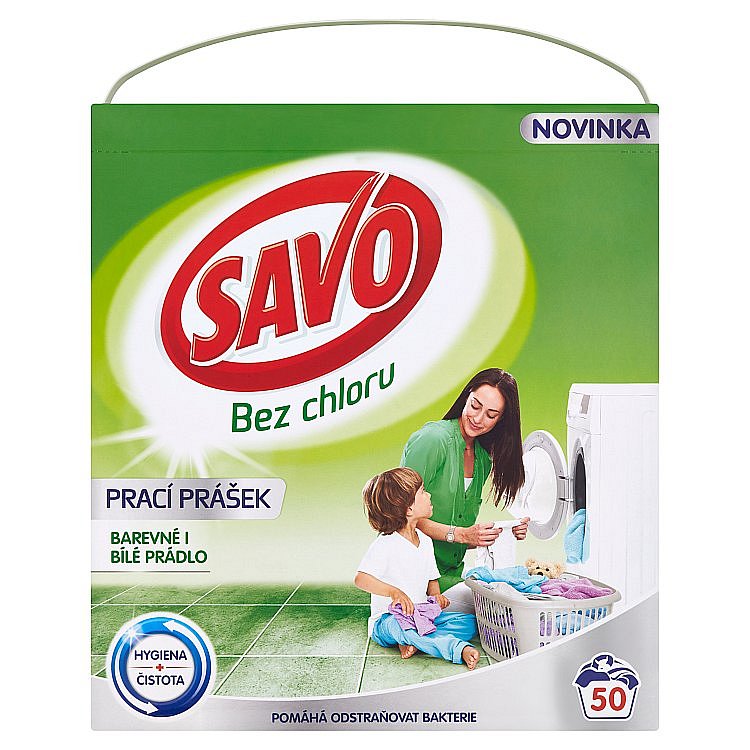 SAVO prací prášek barevné i bílé 50 praní 3 Kg