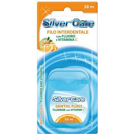 Silver Care Dentální nit s fluoridem a vit.C 50m