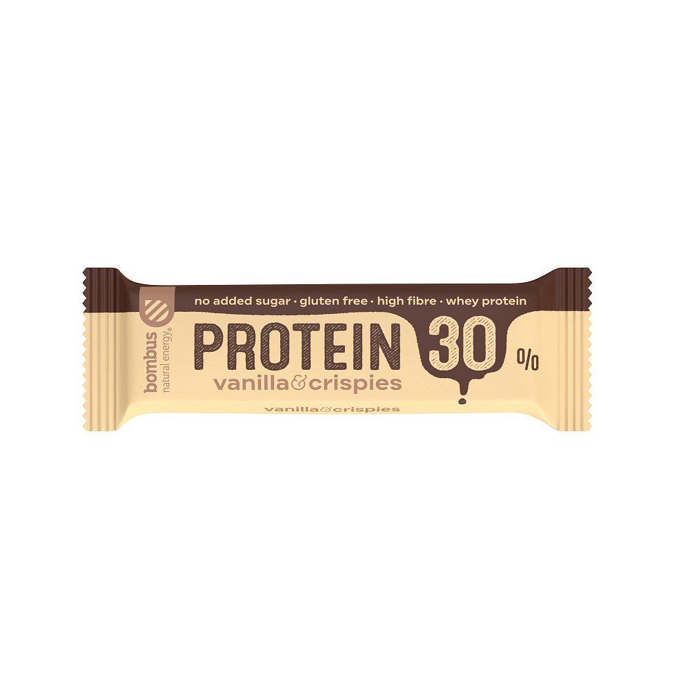 BOMBUS Protein 30% vanilka a křupinky 50 g