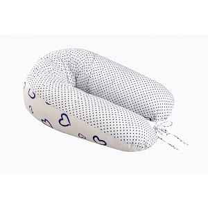 Bomimi ADOS kojící polštář 150x30, SRDÍČKA-puntíky modrá/bílá