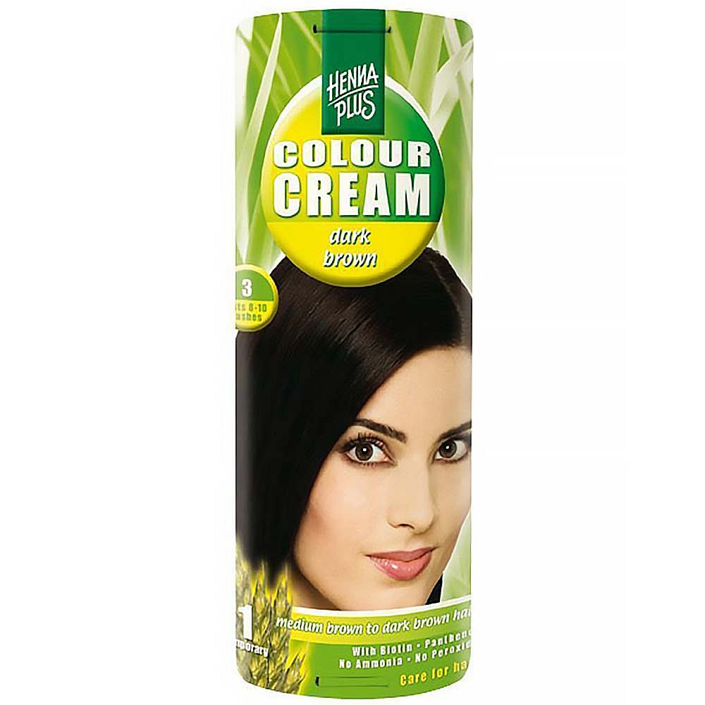 HENNA PLUS Přírodní barva na vlasy krémová TMAVĚ HNÉDÁ 3 60 ml