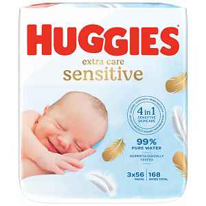 Kleenex HUGGIES® Extra Care Triplo dětské vlhčené ubrousky 3 x 56 ks