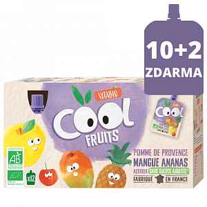 Vitabio Ovocné BIO kapsičky Cool Fruits jablko, mango, ananas a acerola 12x90g