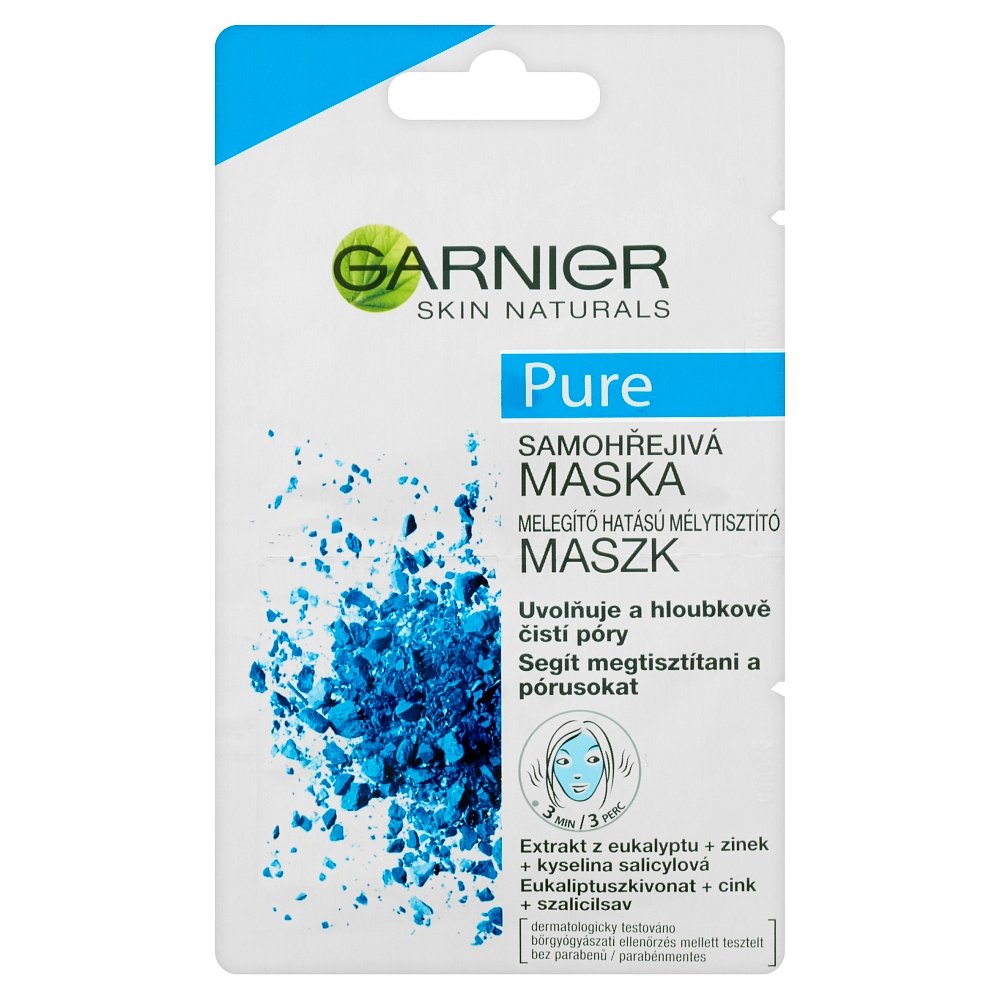 GARNIER Pure Samohřejivá pleťová maska 2 x 6 ml
