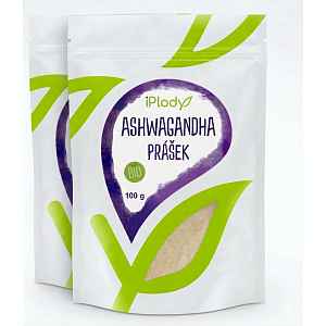 iPlody Ashwaganda prášek BIO, výhodné balení 2x100 g