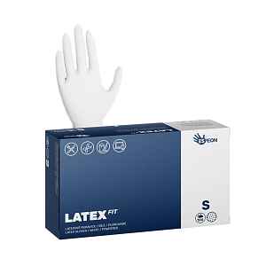 Latexové pudrované rukavice Espeon Latex Fit - 100 ks, bílé, velikost S (100003)