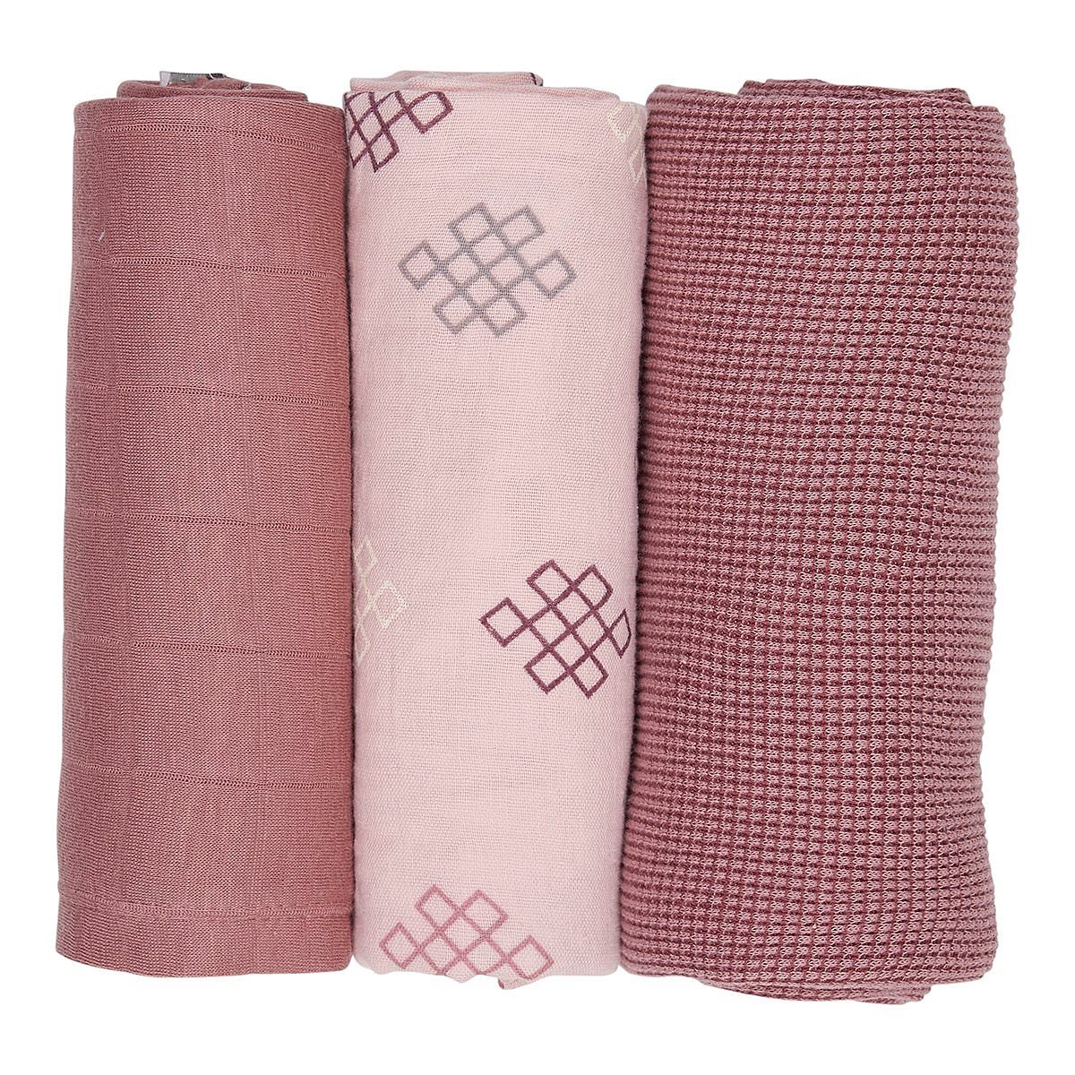 LODGER Plenky Swaddler Empire Knot 3 ks Plush 70 x 70 cm