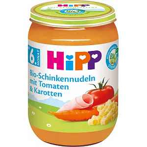 HiPP BABY BIO Zelenina s těstovinami a šunkou 190g