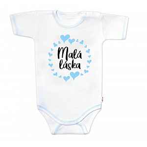 Baby Nellys Body krátký rukáv s vtipným textem  Malá láska vel.  74, kluk