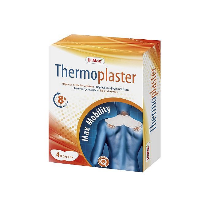 Dr.Max Thermoplaster Náplast s hřejivým účinkem 4 náplasti 29 x 9 cm