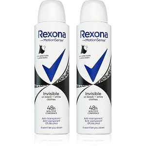 Rexona Invisible Black and White antiperspirant ve spreji proti bílým a žlutým skvrnám