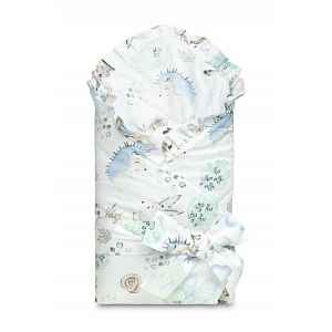 SENSILLO Zavinovačka pro miminko s volánkem 75x75cm, Lesní zvířátka