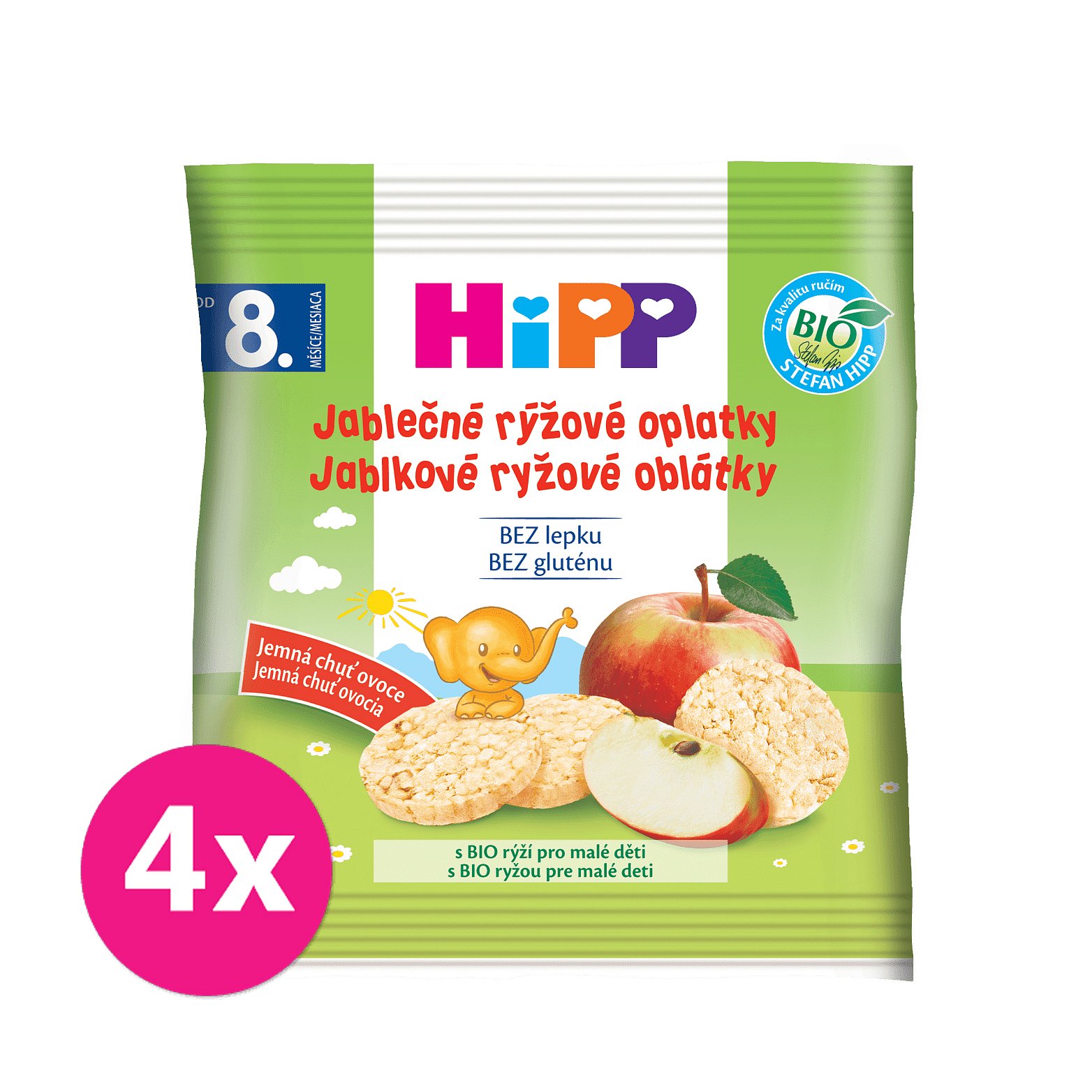 4x HIPP BIO Oplatky dětské rýžové jablkové 30g