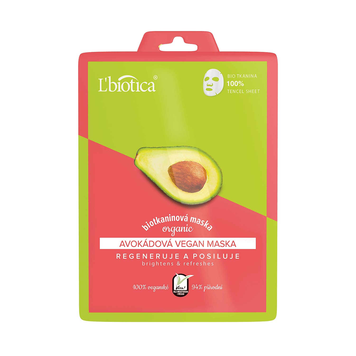 L'biotica Avokádová vegan maska 1ks