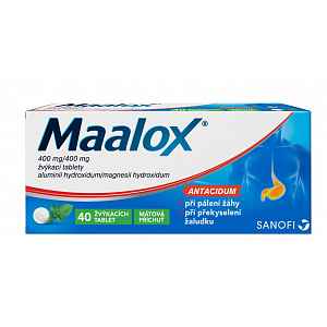 MAALOX 400MG/400MG žvýkací tableta 40
