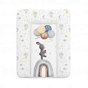 Ceba Měkká přebalovací podložka 50×70 cm Basic – na komodu pro miminko - Bunny a duha