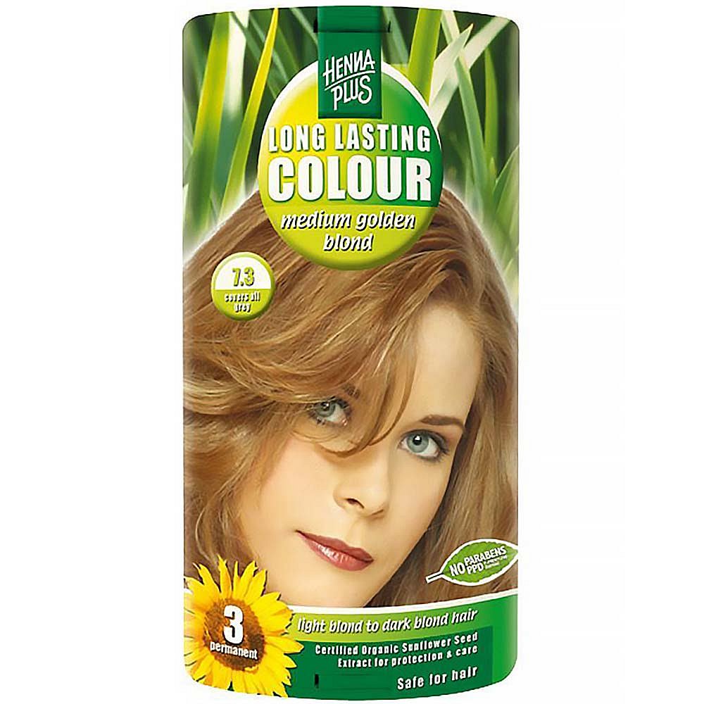 HENNA PLUS Přírodní barva na vlasy SYTĚ ZLATÁ BLOND 7.3 100 ml