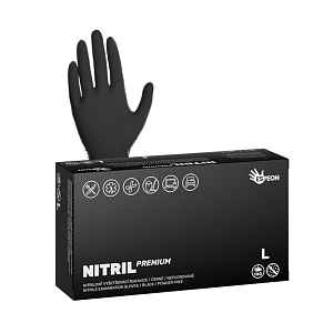 Silné nitrilové rukavice Espeon Nitril Premium - 100 ks, černé, velikost L (100027)