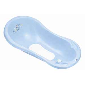 Maltex Dětská vanička Zebra s výpustem a protiskluzovou podložkou, 84 cm - modrá