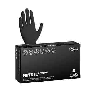 Silné nitrilové rukavice Espeon Nitril Premium - 100 ks, černé, velikost S (100025)
