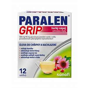 Paralen Grip Horký nápoj echinacea a šípky 12 sáčků