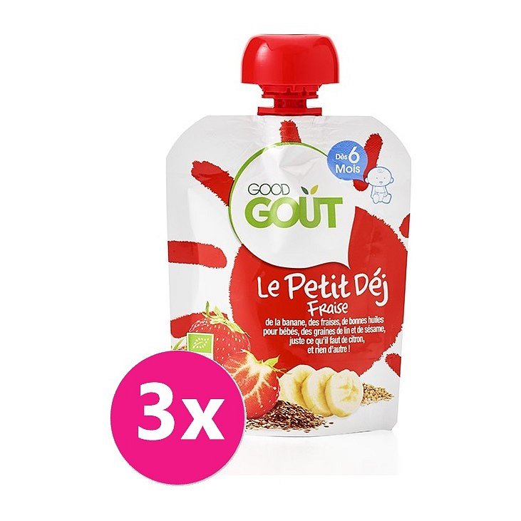 GOOD GOUT BIO Jahodová snídaně 3x70 g