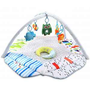Milly Mally Dětská hrací deka Svět miminka 2v1 s hrazdou – podložka pro miminko