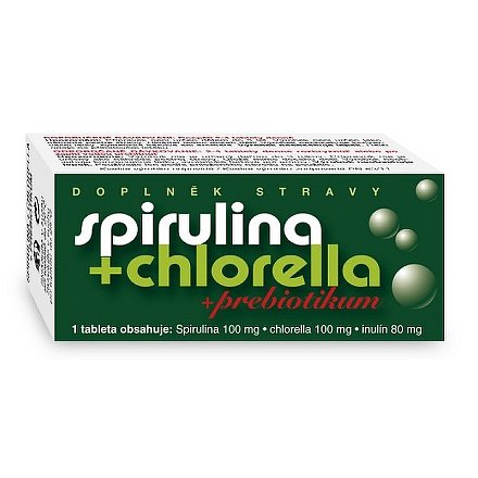 Spirulina + Chlorella + Prebiotikum tablety 90