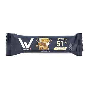 WellMix Proteinová tyčinka v bílé čokoládě s křupinkami a příchutí karamelu 50 g
