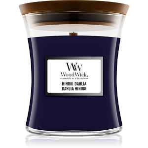 Woodwick Hinoki Dahlia vonná svíčka s dřevěným knotem 275 g