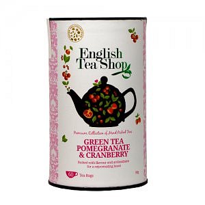 ENGLISH TEA SHOP Zelený čaj, granátové jablko a brusinka 60 sáčků