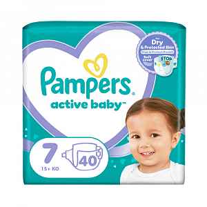 Pampers Active Baby vel. 7 15+ kg dětské pleny 40 ks