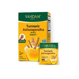 VAHDAM Turmeric ashwagandha bylinný čaj 18 sáčků