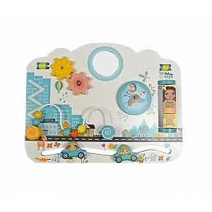 Adam Toys Edukační závěsná dřevěná tabule - Městečko