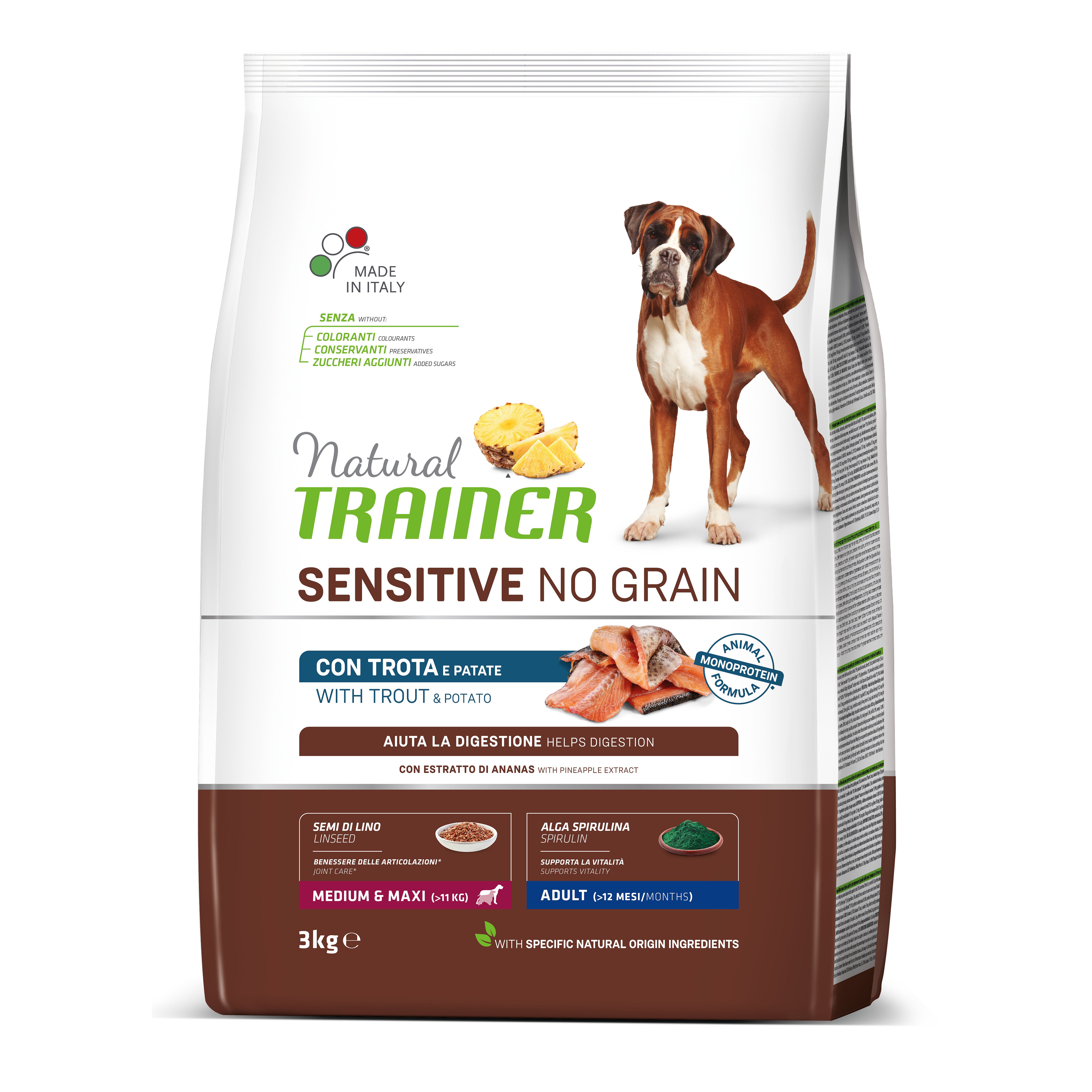 Trainer Natural Sensitive dog NO GRAIN M/M pstruh 3kg