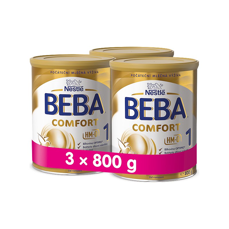 3x BEBA Comfort HMO 1 (800g) - kojenecké mléko