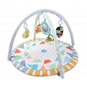 Milly Mally Dětská hrací deka Dětský svět Lion 2v1 s hrazdou – podložka pro miminko