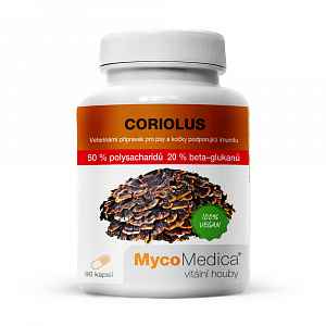 MycoMedica Coriolus 50% pro kočky a psy 90 kapslí
