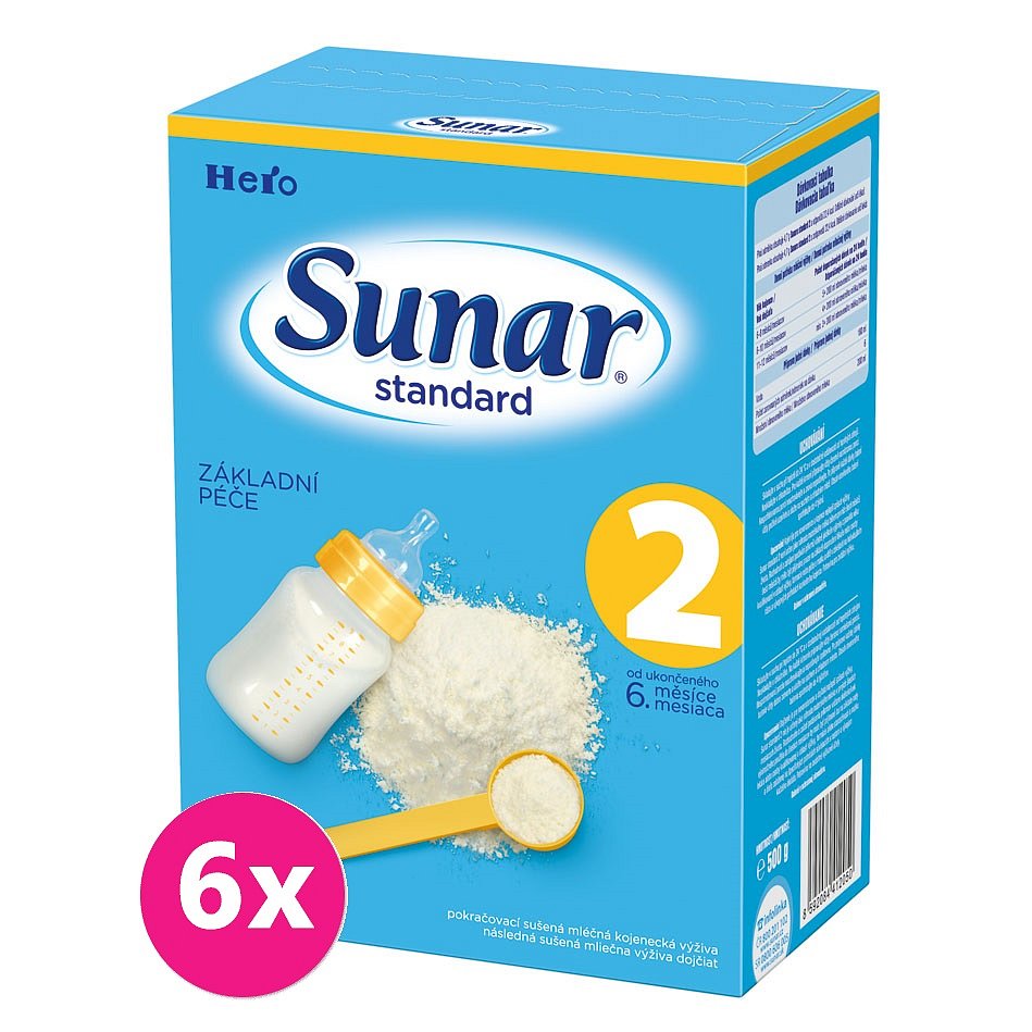 6x SUNAR Standard 2 (500g) – kojenecké mléko