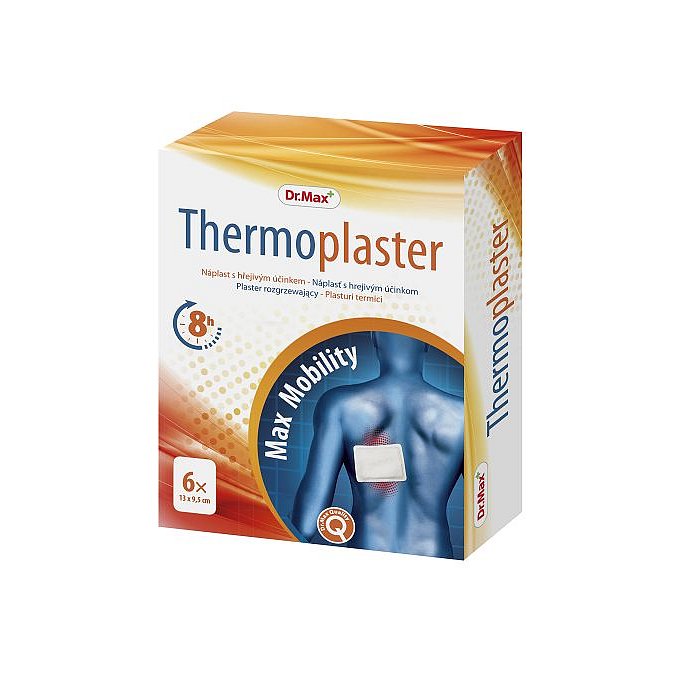 Dr.Max Thermoplaster Náplast s hřejivým účinkem 6 náplastí 13 x 9,5 cm