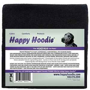 Happy Hoodie - uklidňující čelenka pro psy a kočky Barva: Černá, Velikost: XL