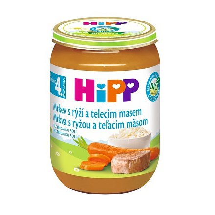 HIPP BABY MENU BIO karotka s rýží a telecím masem 190g