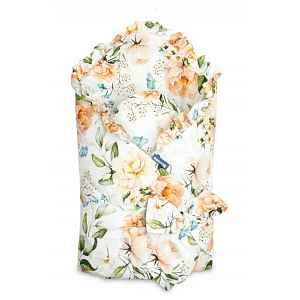 SENSILLO Zavinovačka pro miminko s volánkem 75x75cm,  Pivoňky