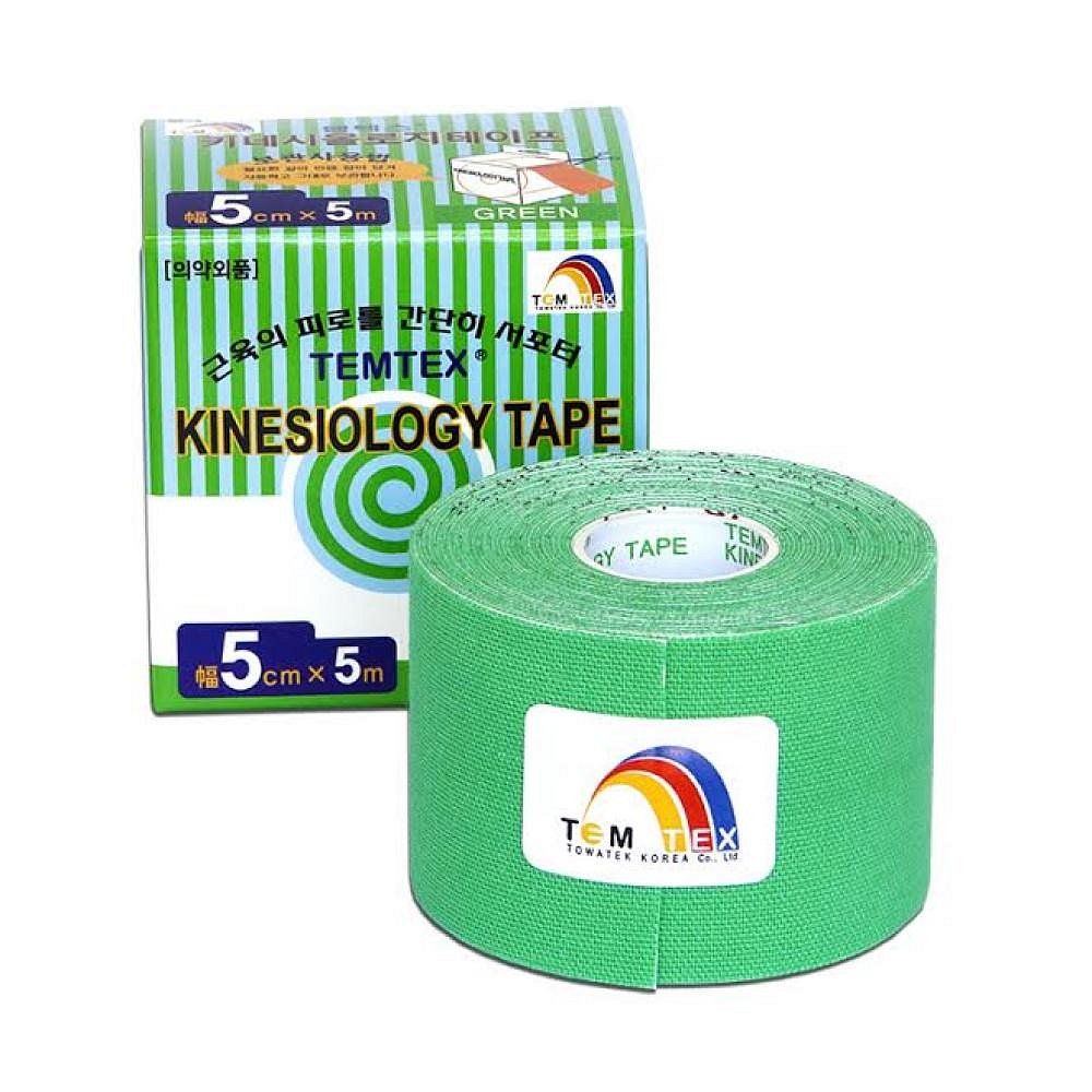 Tejpovací páska TEMTEX kinesiotape zelená 5cm x 5m